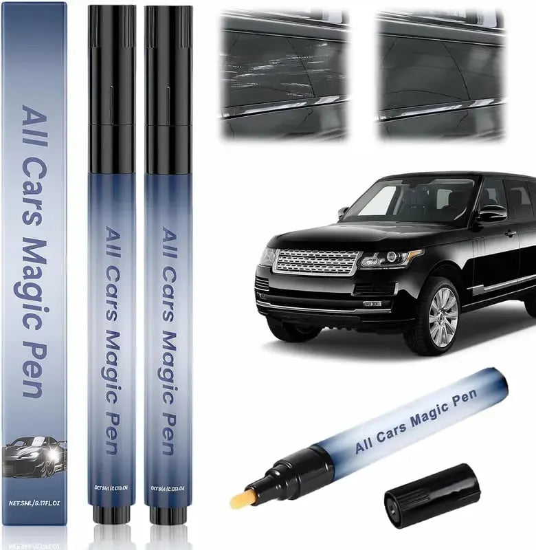 Car scratch removal pen in use