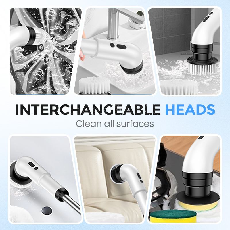 Cleaning brush use on tile surface